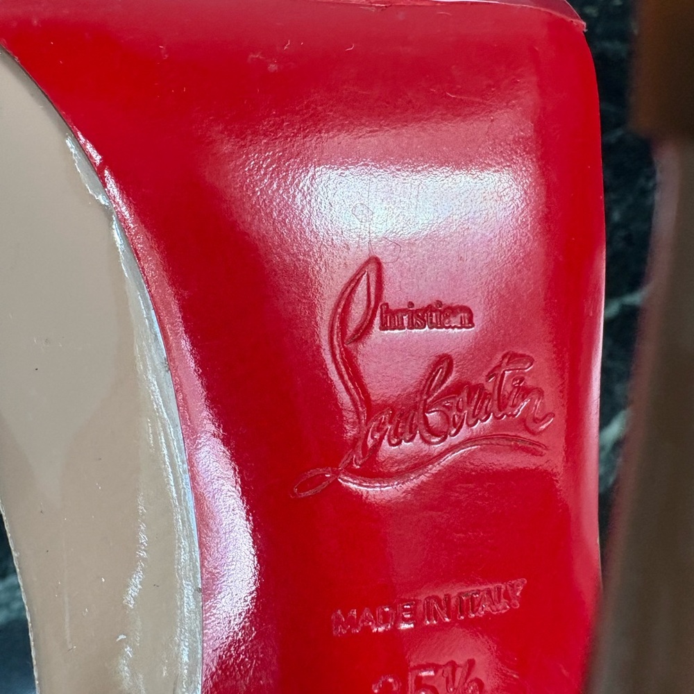 Louboutin slingback peep toe heels - Picture 8 of 13